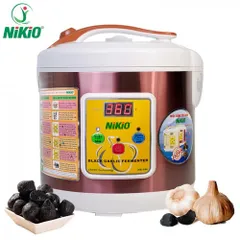Máy làm tỏi đen Nikio NK-696 - Thiết bị làm tỏi đen công nghệ Nhật Bản, dung tích 6L, sản xuất 2kg tỏi, màu bạc sang trọng